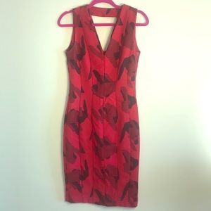 Body Con H&M Red Camouflage Midi Dress
